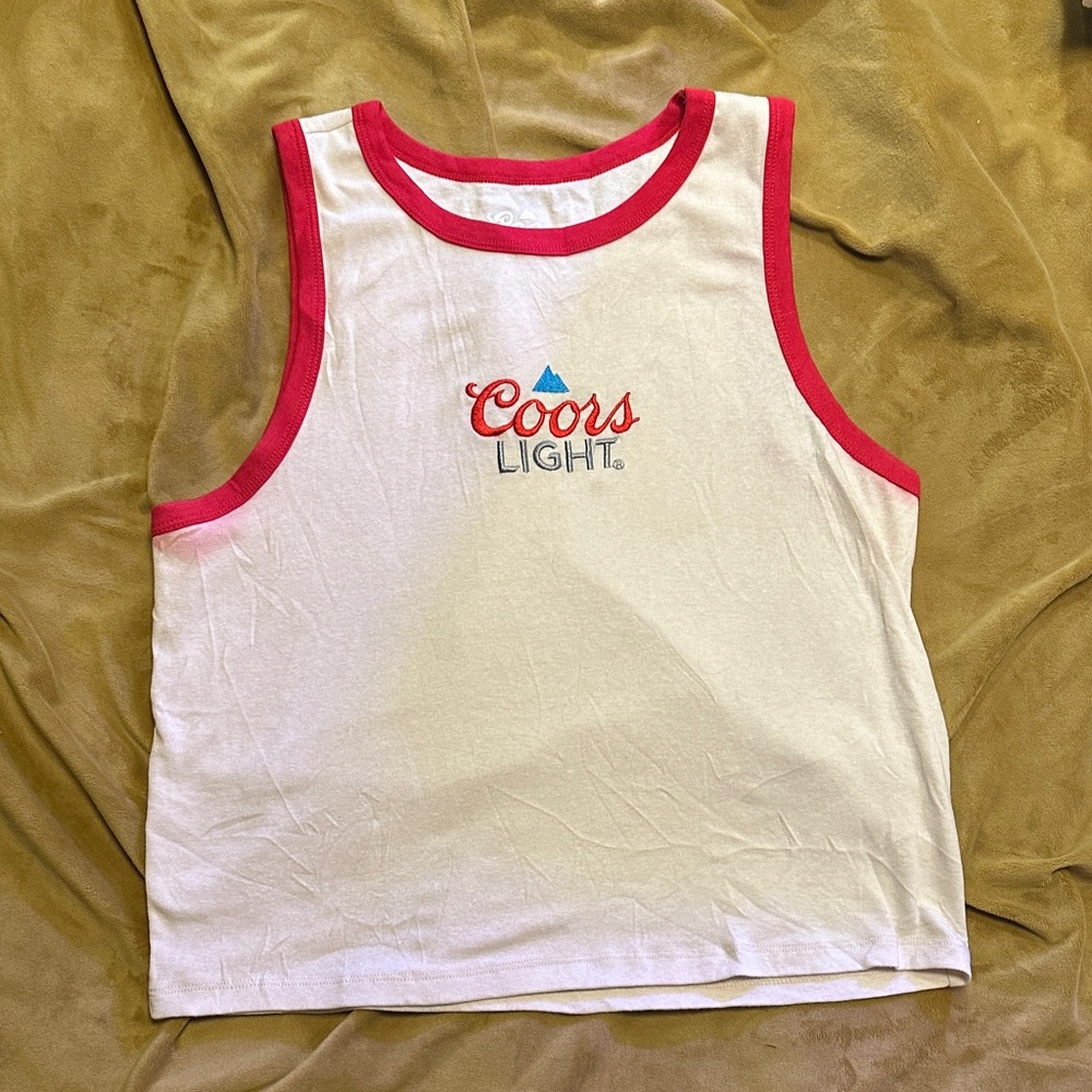 Hybrid Apparel Kids Tank Top - White with Red Accents